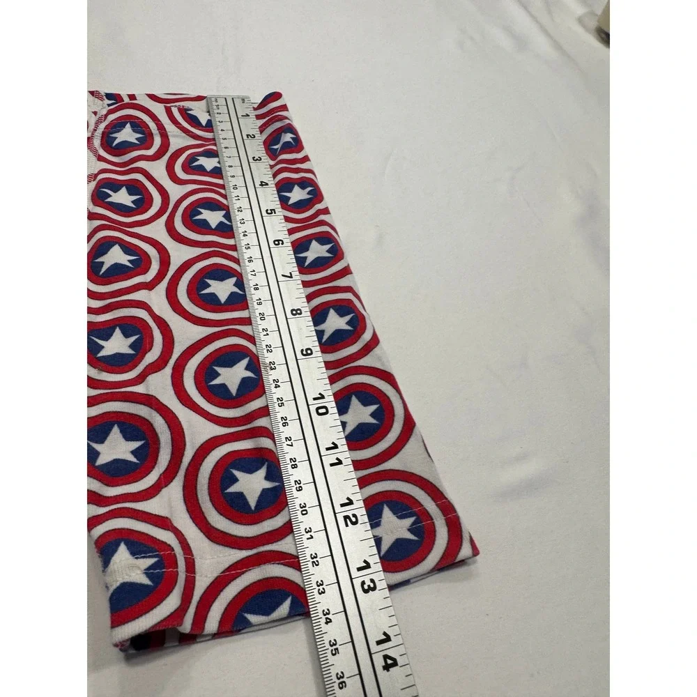 Hanna Andersson Marvel Captain America Shield Pajamas Set Size 8 Blue Red EUC